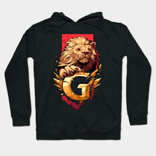 Lion Banner with a Golden Letter G - Fantasy Hoodie